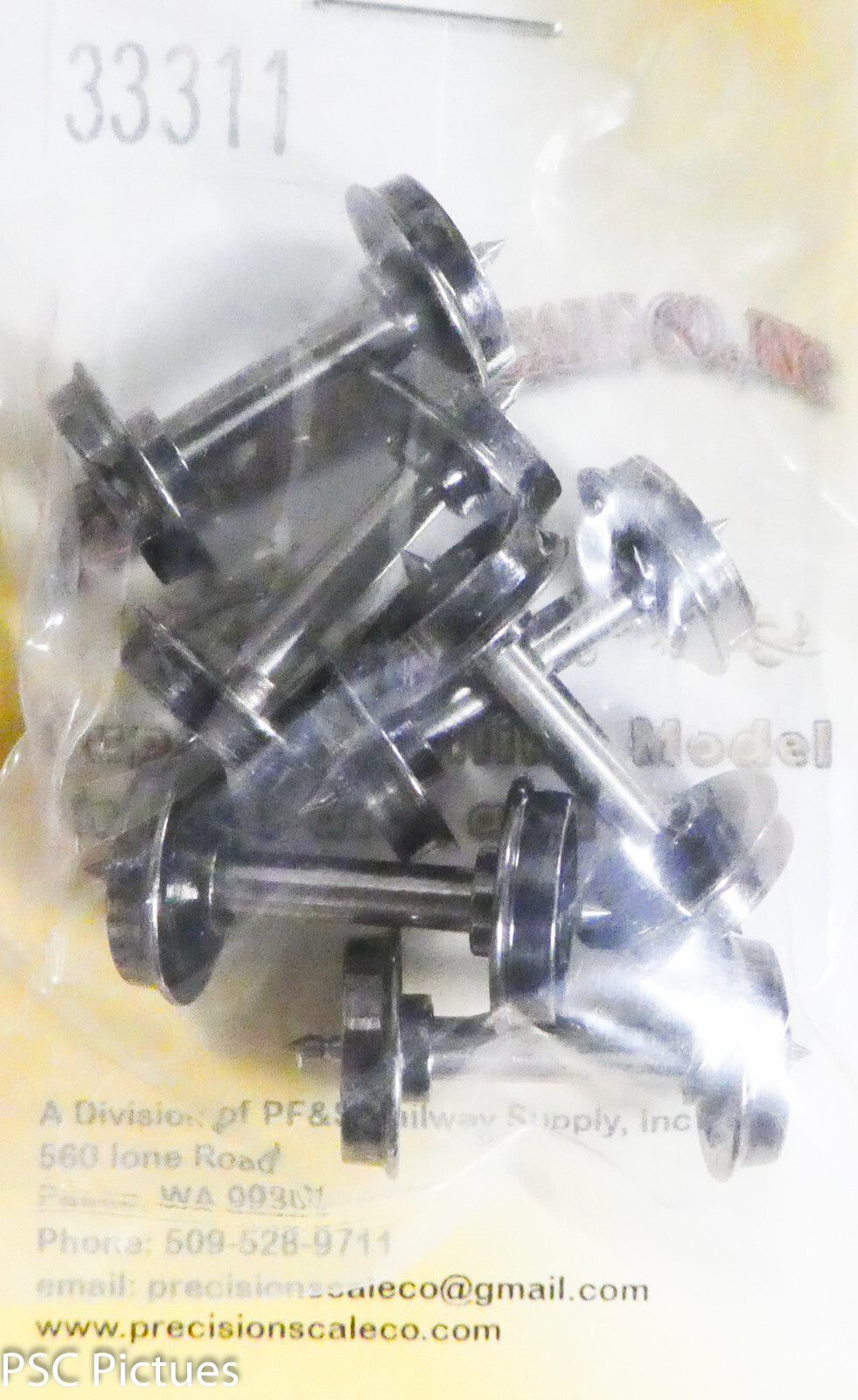 Precision Scale HO #33311 Wheel Sets, 36" Ball Bearing, Pointed Axle Ends, Insul