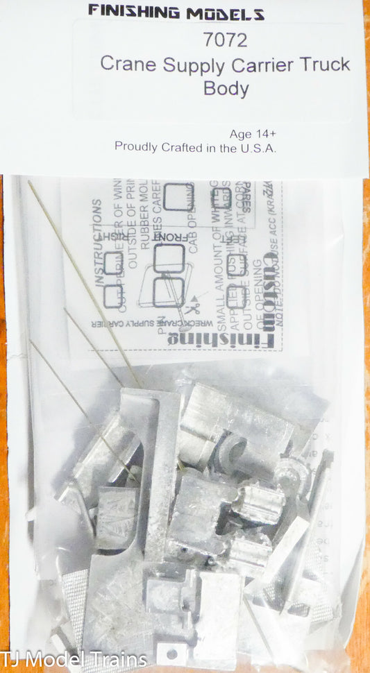 Custom Finishing Models HO #7072 Crane Supply Carrier Truck Body (Kit) Pewter