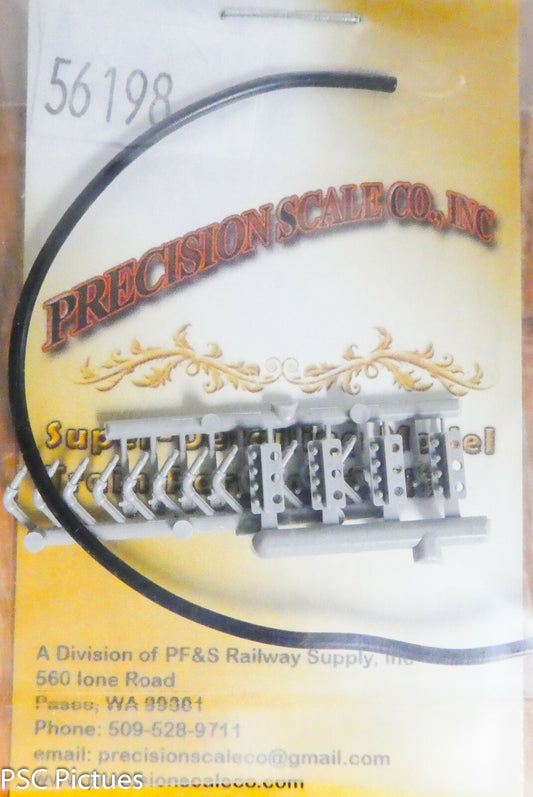 Precision Scale H #56198 Connectors, MU, w/Hose / Brackets/ Glad Hands (Plastic)