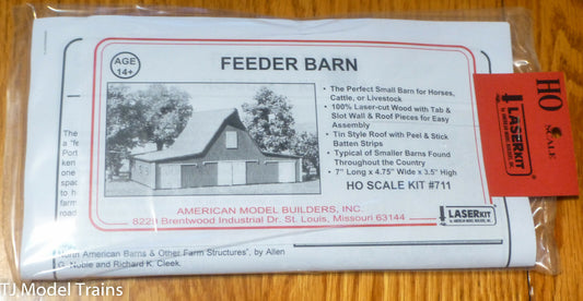 American Model Builders #711 Feeder Barn (Laser Wood Cut Kit) NEW