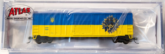 Atlas N #50006268 N TRAINMAN 50'6" BOX CAR 2022 UKRAINE PEACE EDITION