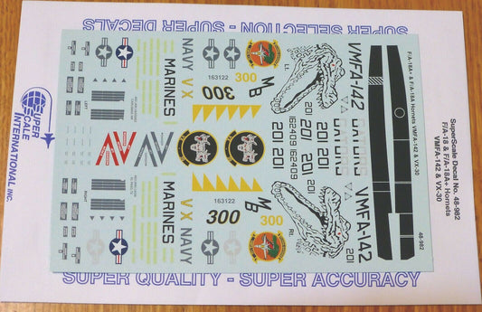 Microscale Decal 1:48 Scale #MS48-982 / F/A-18A+ & F/A-18A Hornets: VMFA-142&VX-