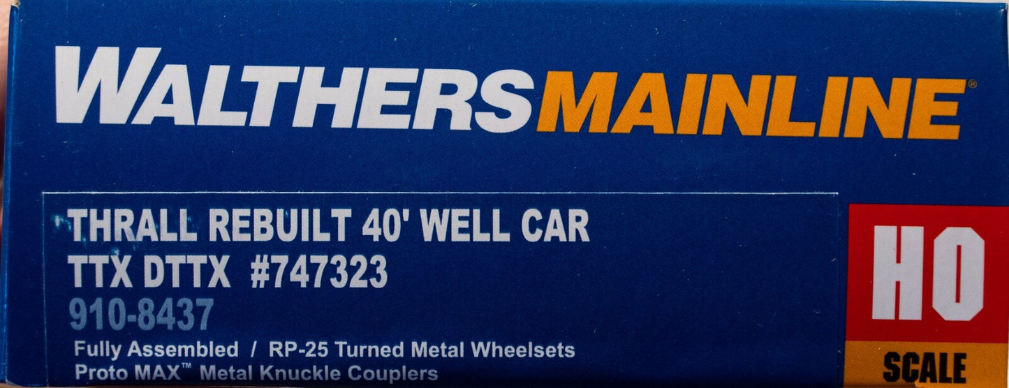 Walthers HO #910-8437 Thrall Rebuilt 40' Well Car - Ready to Run -- TTX DTTX #74