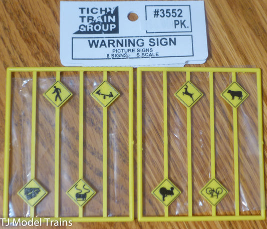 Tichy Train Group #3552 (S Scale) Picture Signs (8 pcs in pkg) Plastic Parts