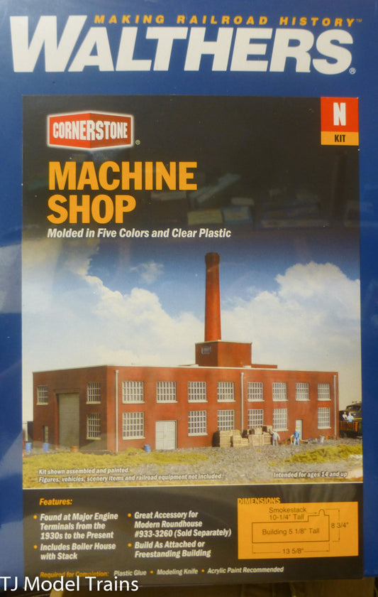 Walthers N #933-3264 Machine Shop -- Kit - 8-1/8 x 5-3/16 x 6-1/2"