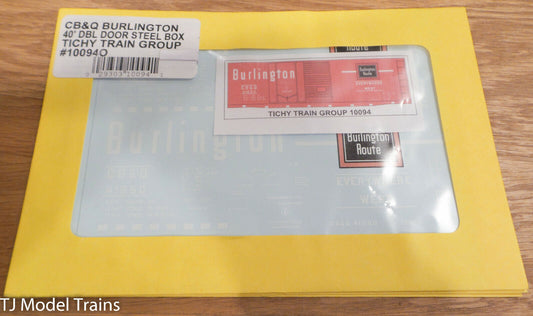 Tichy Train Group O #10094O CB&Q Burlington 40' DBL Steel Box