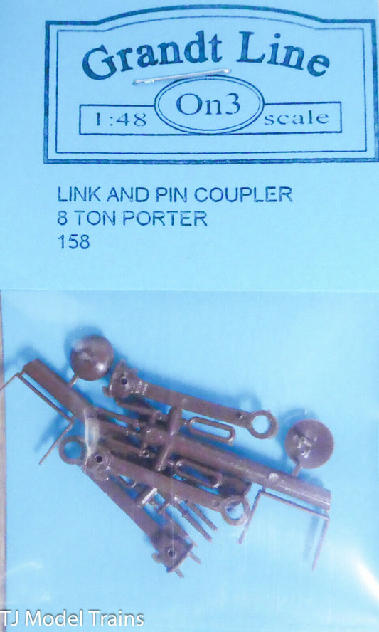Grandt Line On3 #158 (8 Ton Porter, Link & Pin Couplers) Plastic Parts