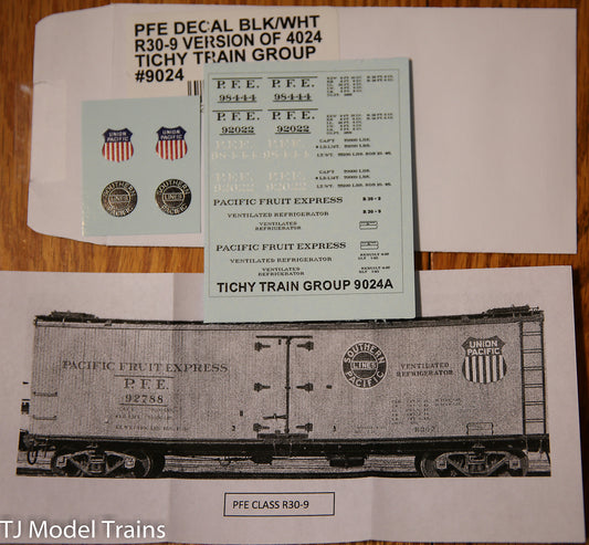 Tichy Train Group #9024 Railroad Decal Set -- Pacific Fruit Express R30-9 Ice Re