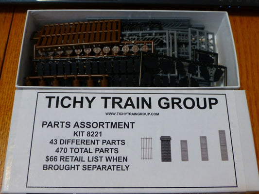 Tichy Train Group HO #8221 Styrene Structure Part Assortment -- 470 Parts Total