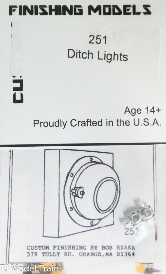 Custom Finishing Models HO #251 Ditch Lights -- Platform End Mount (White Metal)