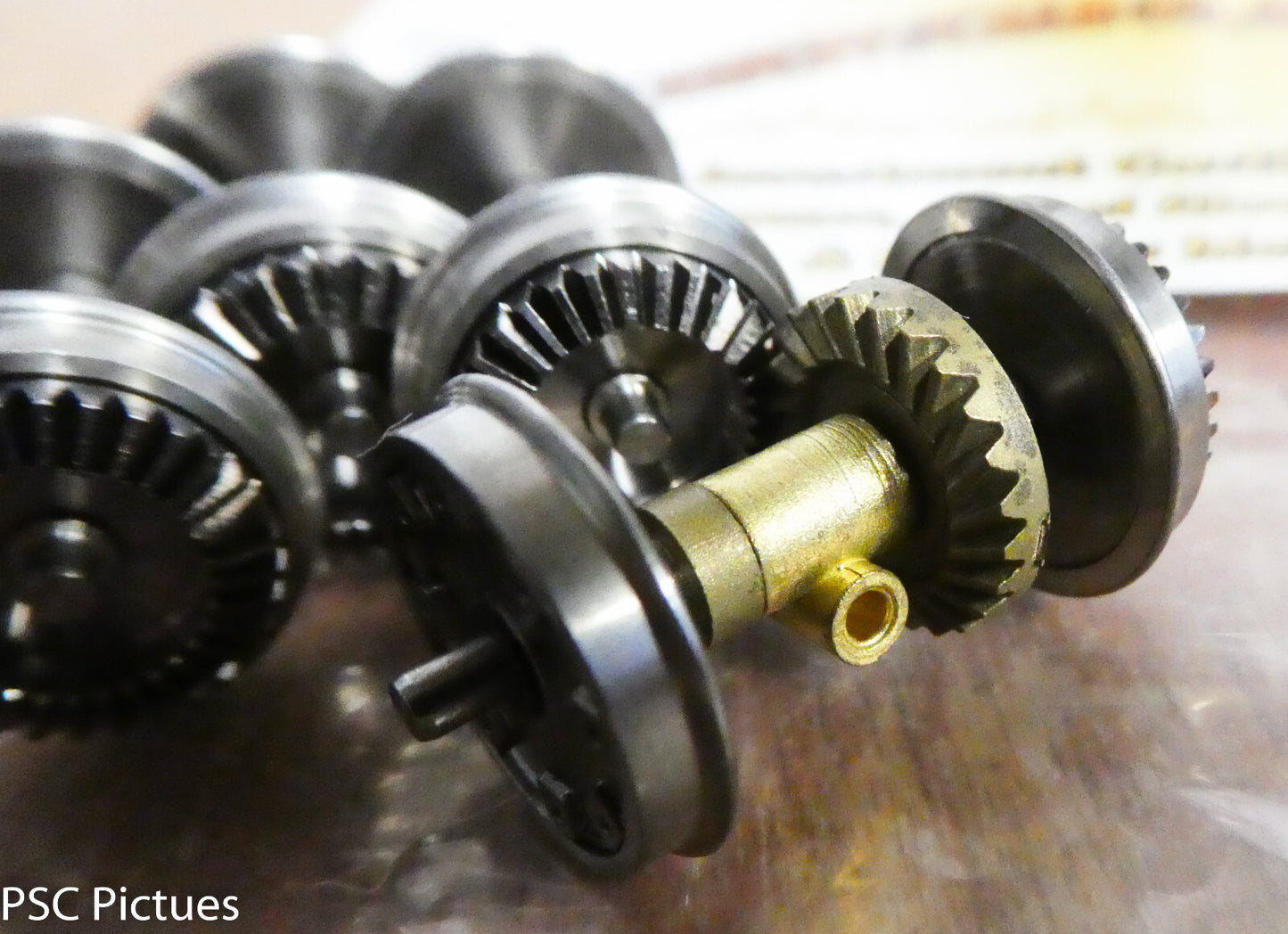 Precision Scale  On3 #8073 Driver Sets, 26" Wheels, Machined (One w/Gear Box)