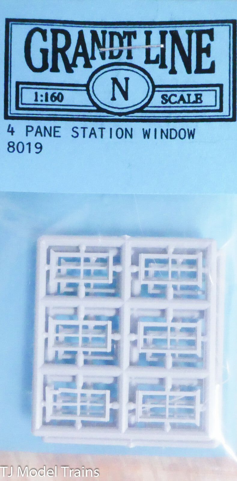Grandt Line N #8019 (4 Pane Station Windows) (Plastic)