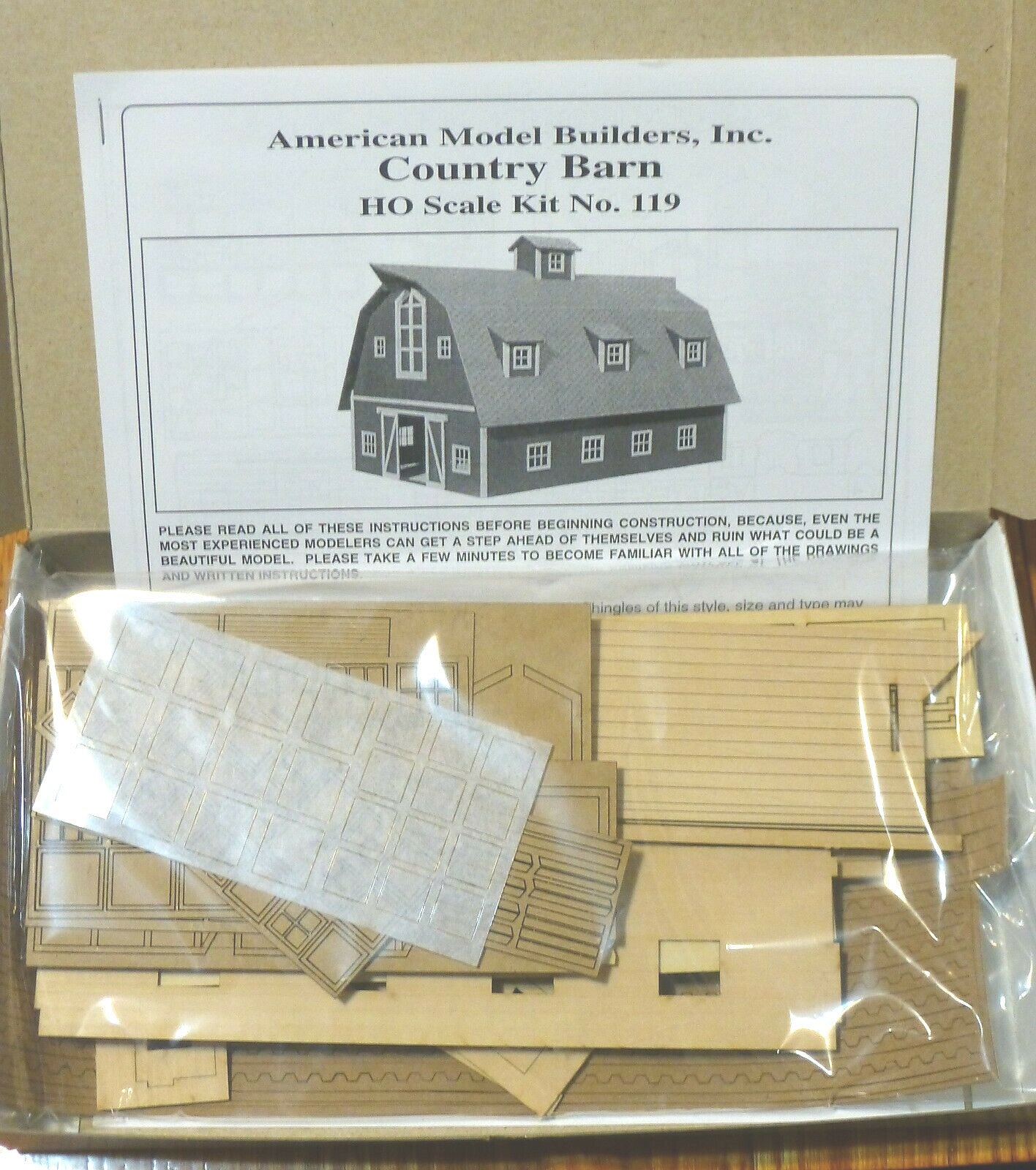 American Model Builders, Inc HO #119 Country Barn (LaserKit) NEW KIT