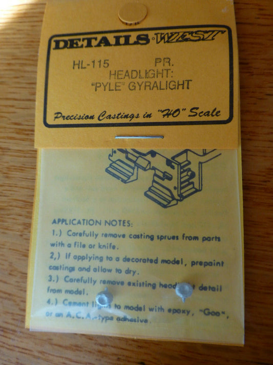 Details West HO #115 Pyle Gyralight  (White Metal Castings 2) 1:87th Scale