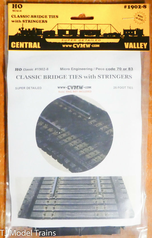 Central Valley HO #1902-8 (Classic Bridge Ties w/Stringers) No Guard Rail