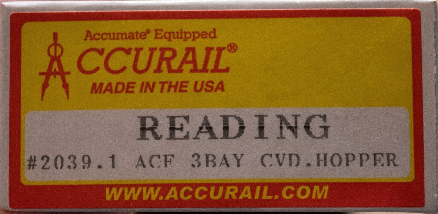 Accurail HO #2039.1 ACF 3-Bay Cov. Hopper Reading