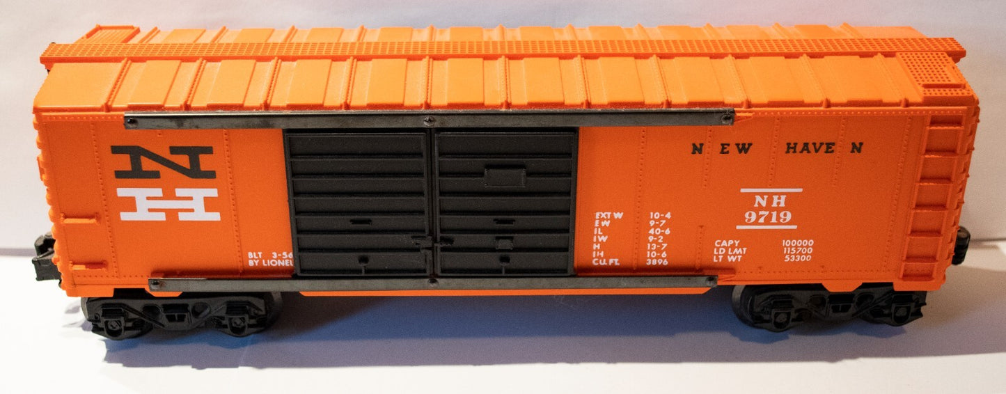 Lionel O Scale  #9719 New Haven Double Door Boxcar Orange & Black