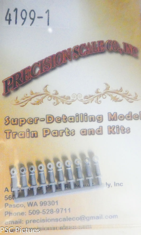 Precision Scale O #4199.1 Stanchion, for: 9" Handrail (Core Size 028th or 7mm)