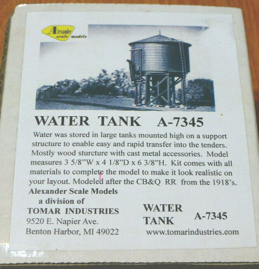 Alexander Scale Models HO #7345 Water Tank (HO Scale Kit form) A-7345