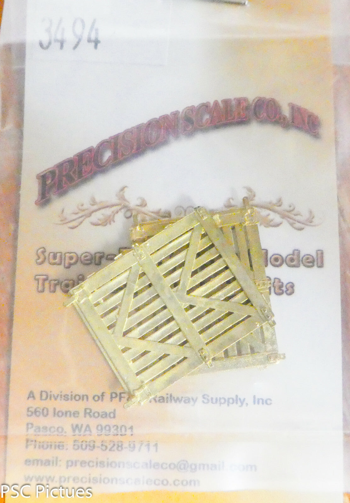 Precision Scale HOn3 #3494 Doors, D&RGW for Stock Cars (2 Brass Parts)