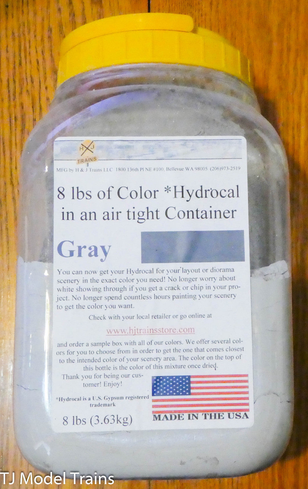 H & J Trains (8lbs of Color Hydrocal Gray) Air Tight Container