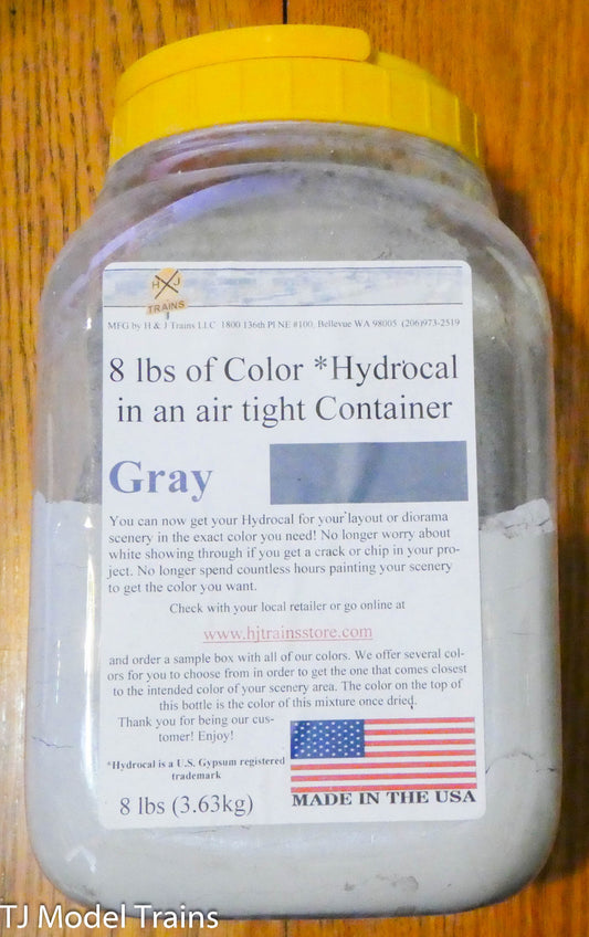 H & J Trains (8lbs of Color Hydrocal Gray) Air Tight Container