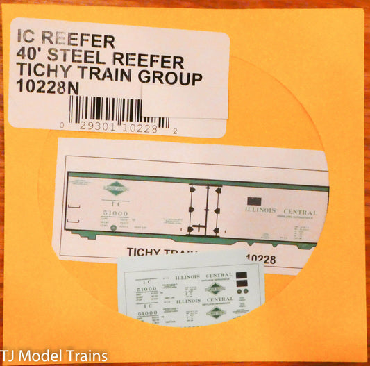 Tichy Train Group Decal #10228N Illinois Central 40' Steel Reefer (Decal)