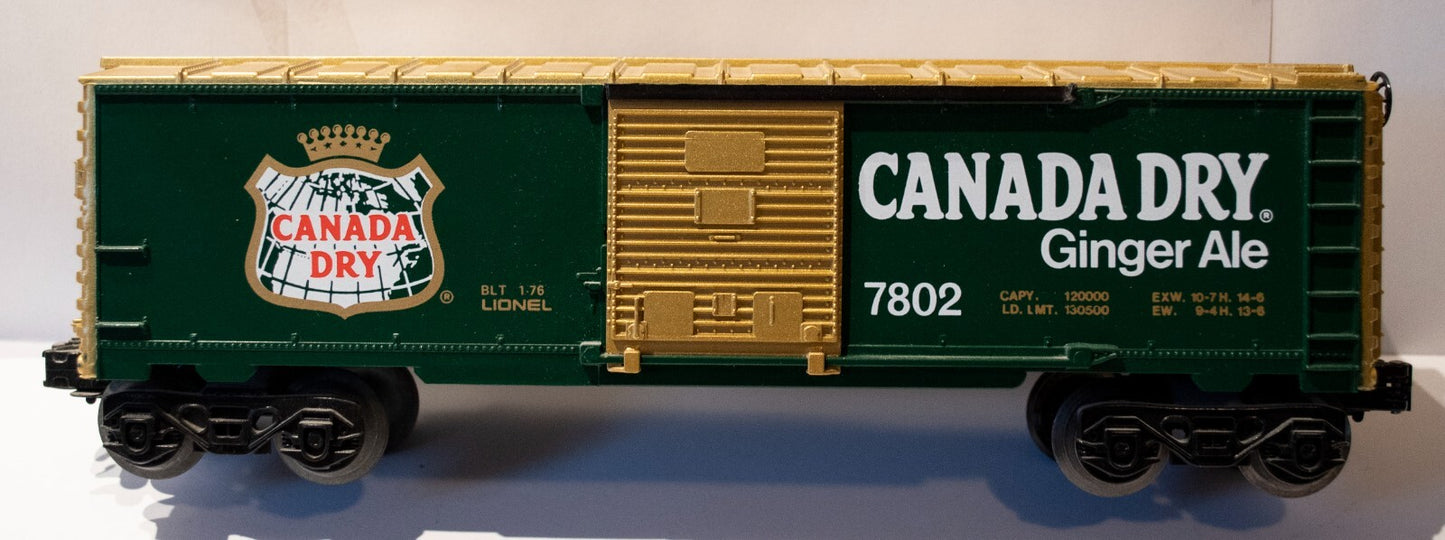 Lionel O Scale  #6-7802 Canada Dry Boxcar