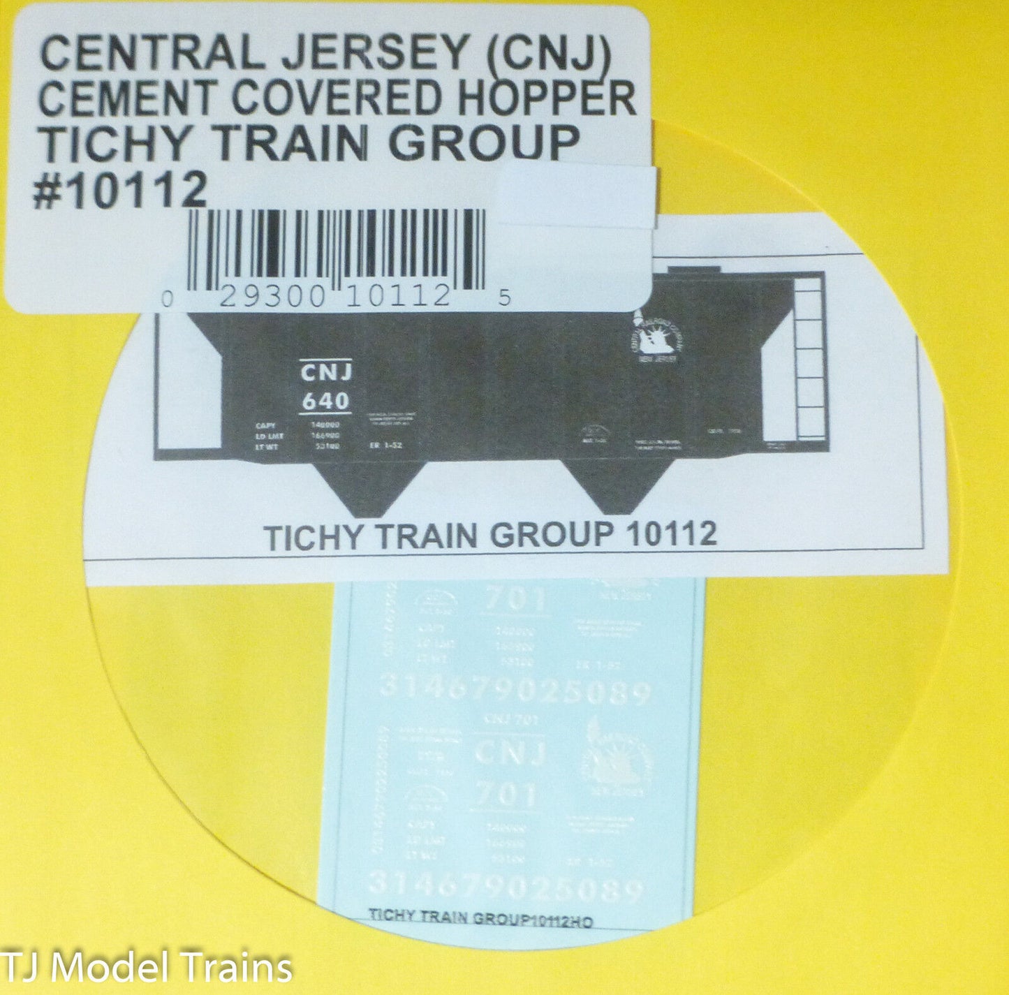 Tichy Train Group #10112 Decal for:Central Railroad of New Jersey Cement-Service