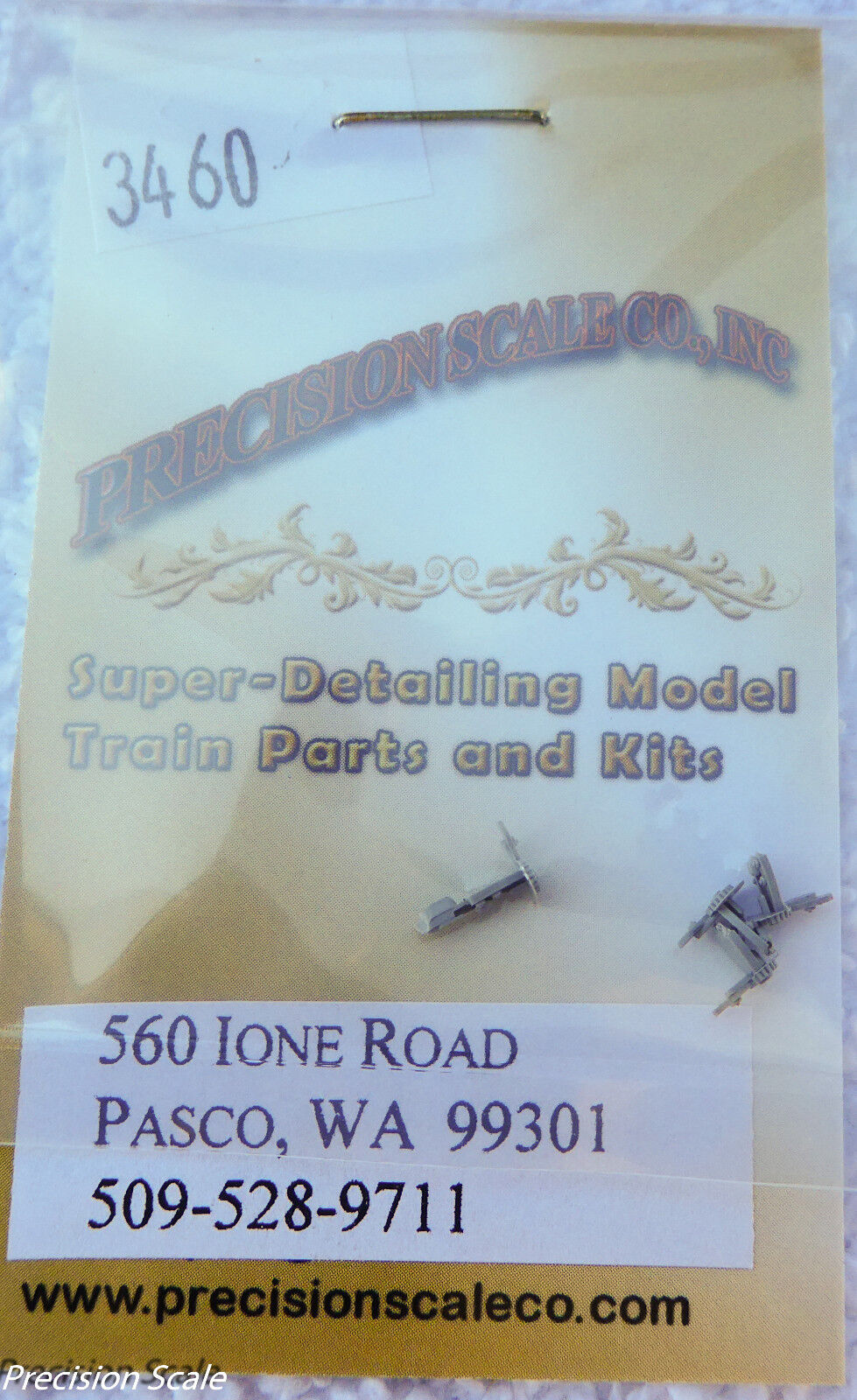 Precision Scale HO #3460 Brackets, Upper Brake Staff, Freight #2 (Pkg 4)