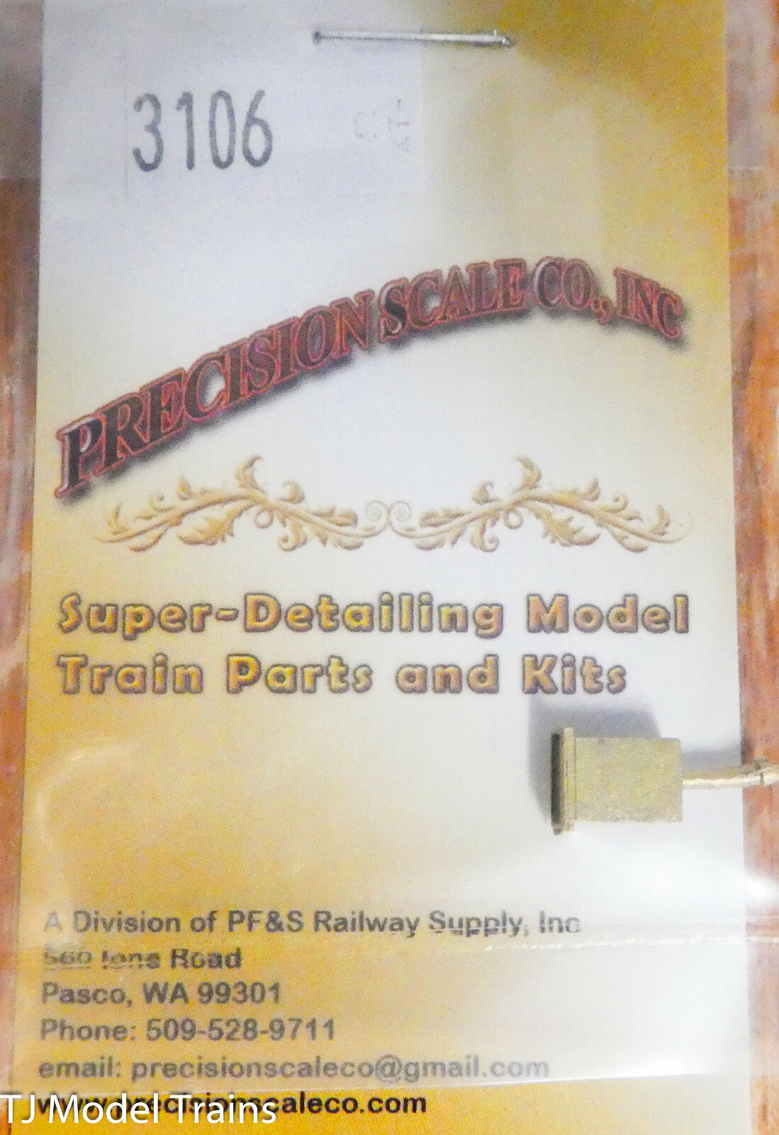 Precision Scale HOn3 #3106 Bracket w/Number Board on Front, for Headlight (Brass