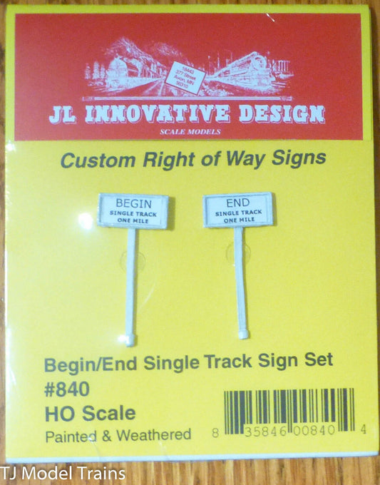 JL Innovative Design #840 Custom Railroad Right-of-Way Signs -- Begin/End Single