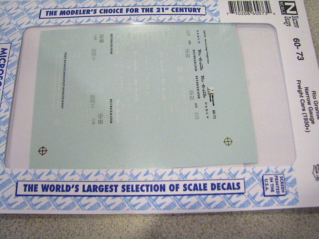 Microscale Decal #60-73 Rio Grande NG Freight 1930+