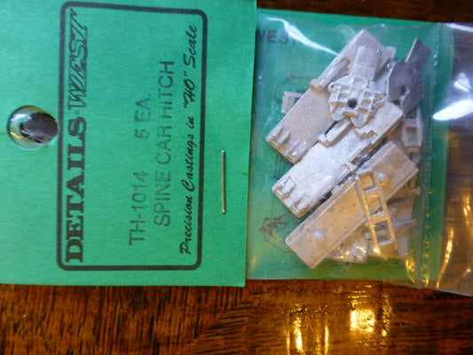 Details West HO #1014 Hitches -- Spine Car pkg(5)