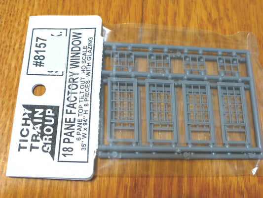 Tichy Train Group HO #8157 (18 Pane Factory Window)35" x 94" 8 PCS. w/Glazing