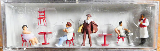 Preiser HO #10368 Spectators -- Tourists, Waiter & Artist, Tables & Chairs