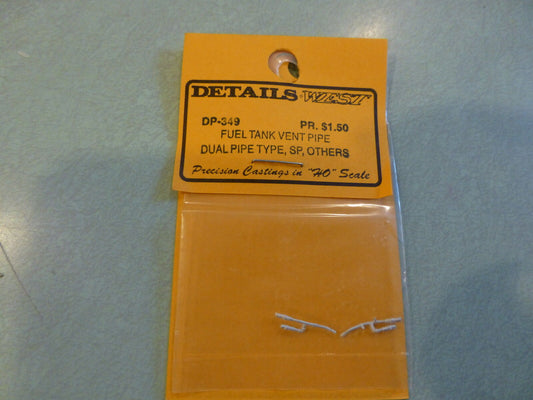 Details West HO #349 Fuel Tank Vent Pipe pkg(2) -- Dual