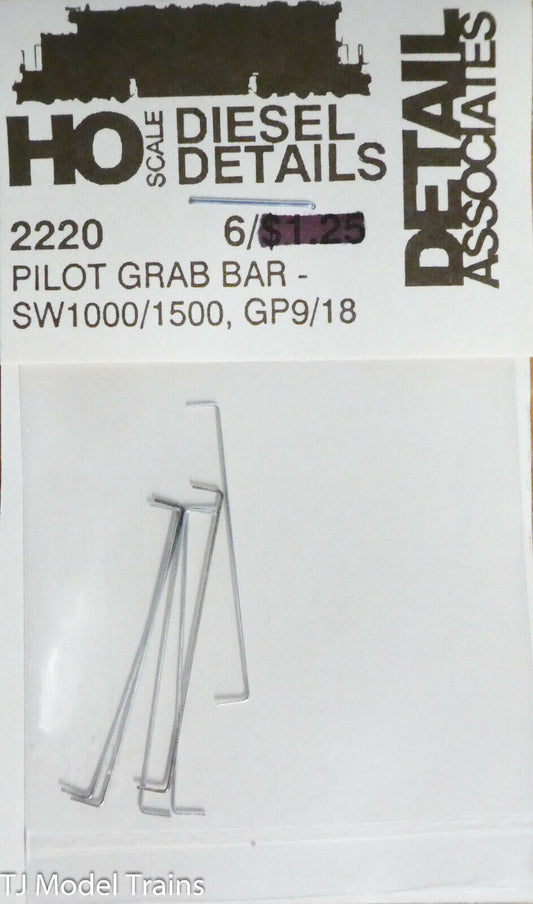 Detail Associates HO #2220 Pilot Grab Irons -- SW/GP, 8'4"  (Metal)