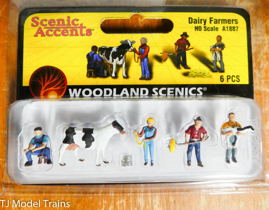 Woodland Scenics HO #1887 Dairy Farmers (Hand Painted) 1:87th Scale