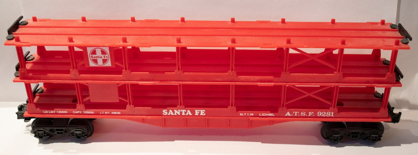 Lionel #6-9281 Santa Fe Tri-level Auto Carrier