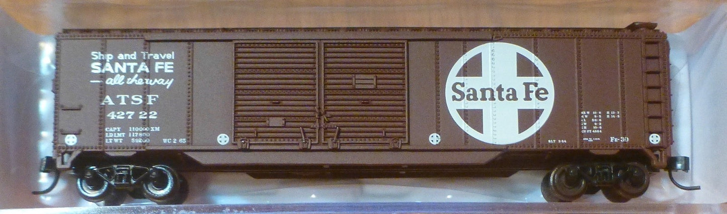 Atlas Trainman N #50002253 Santa Fe / ATSF (50' Double Door Box Car)  Rd #42722