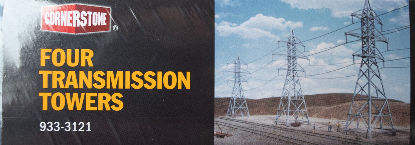 Walthers #933-3121 High-Voltage Transmission Tower -- pkg(4) - Kit - 2-1/2 x 2-1