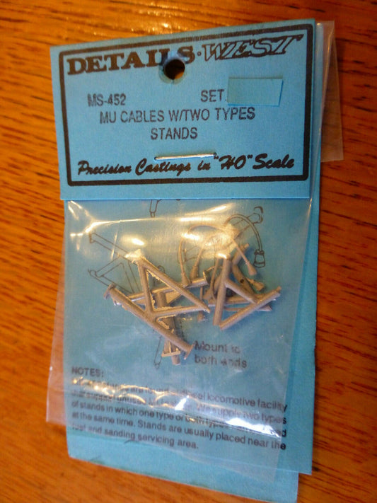 Details West HO #452 MU Cables w/2 Stands (White Metal, Kit) 1:87th Scale