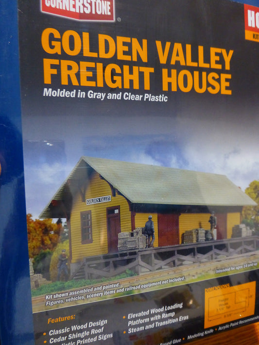 Walthers HO #933-3533 Golden Valley Freight House -- Kit - 8-3/8 x 3-3/8 x 3-1/4