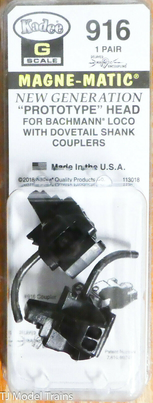 Kadee #916 Couplers: "Prototype" Head for: Bachmann Loco w/Dovetail Shank