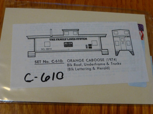 Herald King Decal #C-610 Orange Caboose (1974)