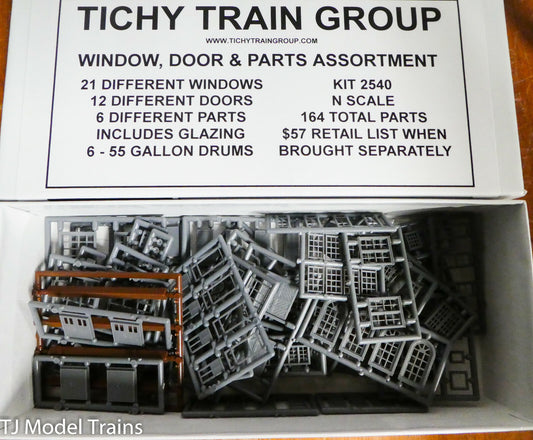 Tichy Train Group N Scale #2540 Window, Door & Part Assortment 164 pcs (Plastic)