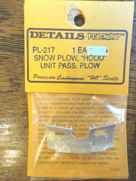 Details West HO #217 Snow Plow "Passenger" Type W/Doors