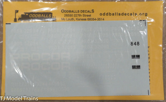 Oddballs Decal #848 Procor 65' Tank Car
