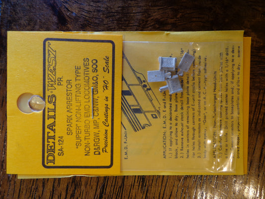 Details West HO #124 Spark Arrestor "Super" Non-Lifting Type Non Turbo EMD Locos